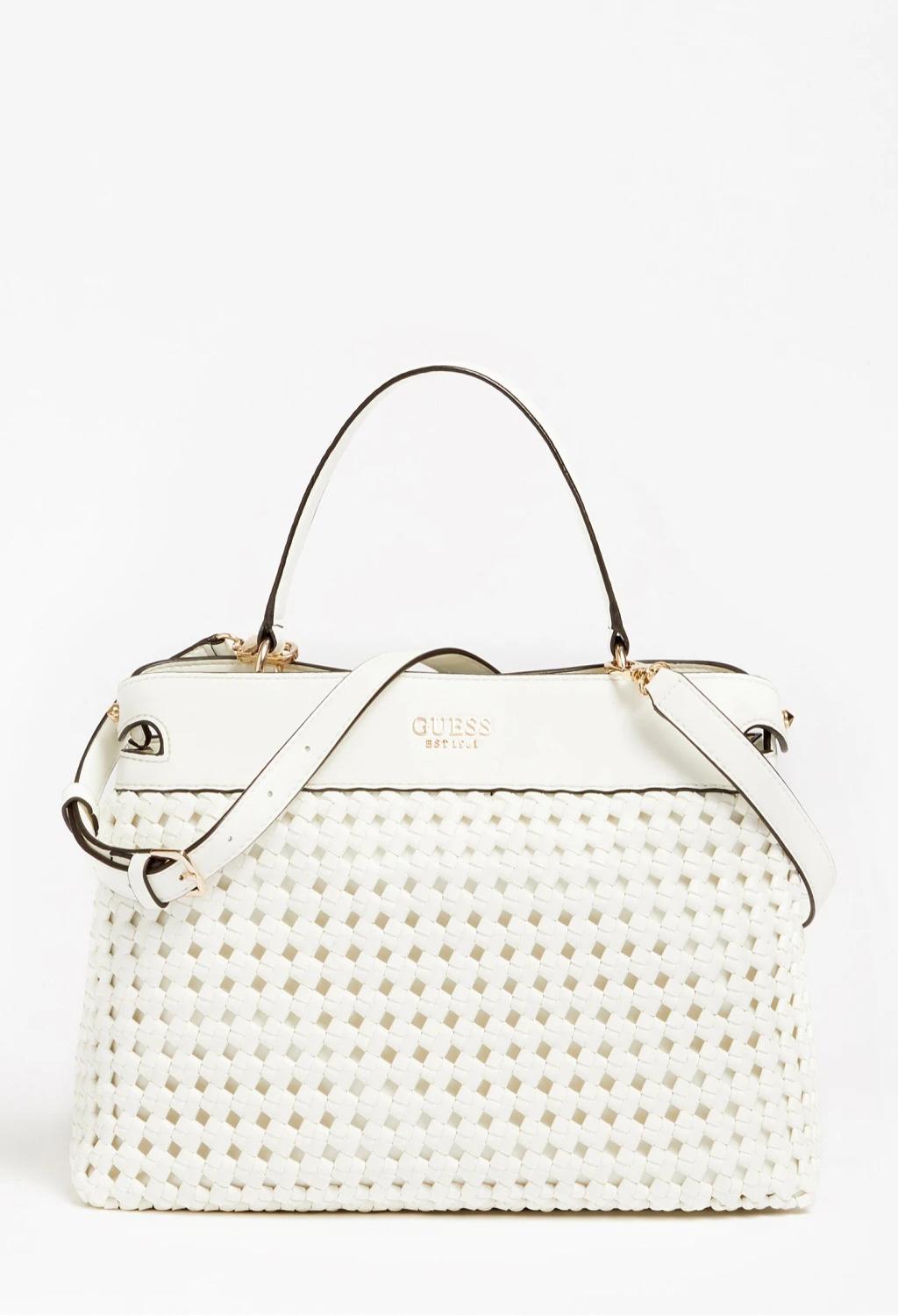 borsa a mano intrecciata bianca - GUESS borse - AnyAnyLuxury