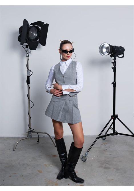 Gilet grigio rigato followme clothing | Capispalla | GL003GESSATOGRIGIO