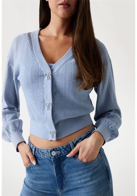 Cardigan celeste GUESS | Maglieria & Felpe | W5YR01Z2ZK2A70Q