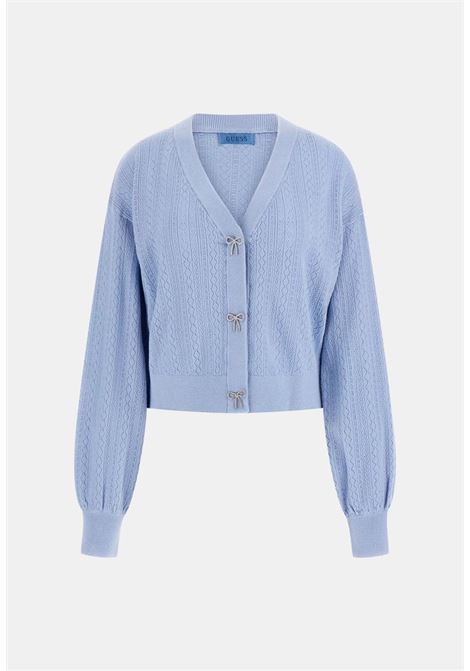 Cardigan celeste GUESS | Maglieria & Felpe | W5YR01Z2ZK2A70Q