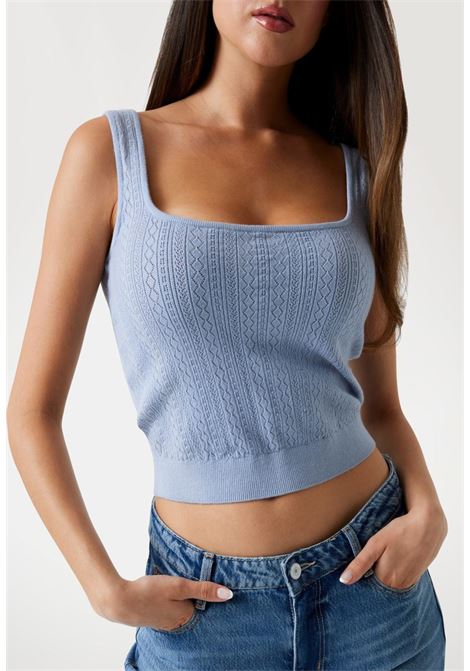 Top celeste GUESS | Camicie & Top | W5YR02Z2ZK2A70Q