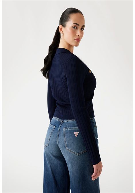 Cardigan blu GUESS | Maglieria & Felpe | W5YR11Z0130G7V2
