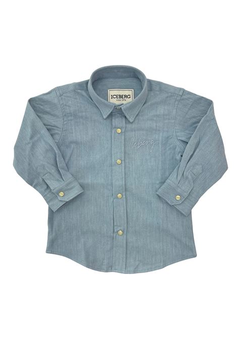 camicia con stampa iceberg | Camicie | CMICE6303BCIELO