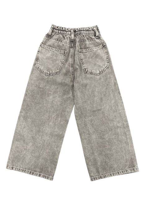 jeans palazzp con strass LULU | Pantaloni | LL3838GRIGIO