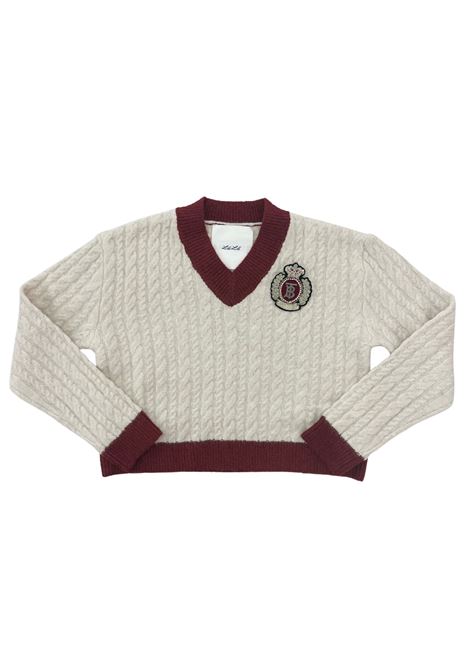 maglione scollo a v LULU | Maglieria | LL4070BEIGE