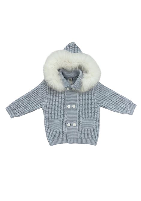 cappottino in lana con pelliccia marlu | Capispalla | IS7240CIELO