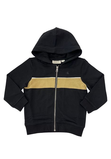 felpa con zip e cappuccio calvin klein jeans | Felpe | IB02620JBLA