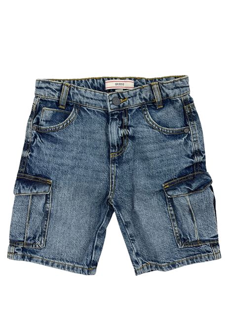 bermuda in jeans con tasconi GUESS kids | Pantaloni e Bermuda | L6GD16D45E0SHIC