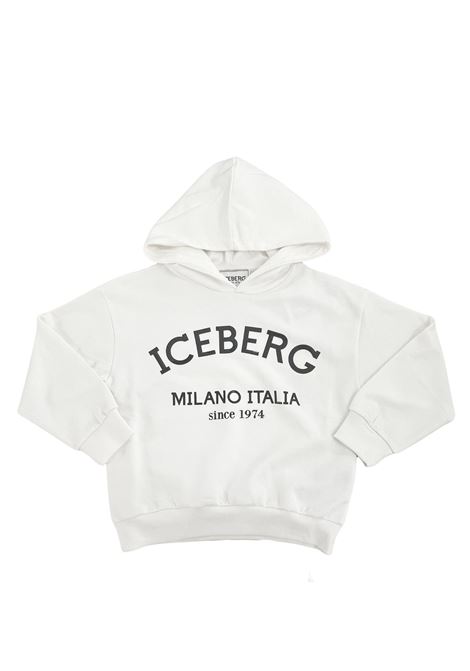 felpa basic con cappuccio iceberg | Felpe | MFICE6118JBIANCO