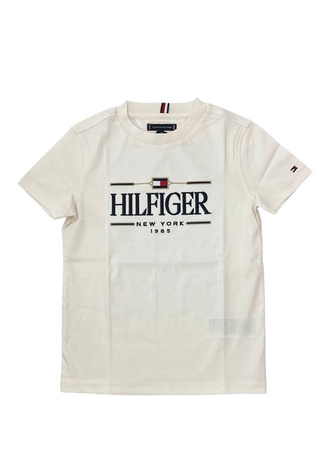 t-shirt con logo tommy hilfiger | Maglieria & Felpe | KB10360TWHI