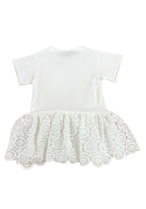 abito con gonna in pizzo twinset | Abiti & Tute | GB2012WHI