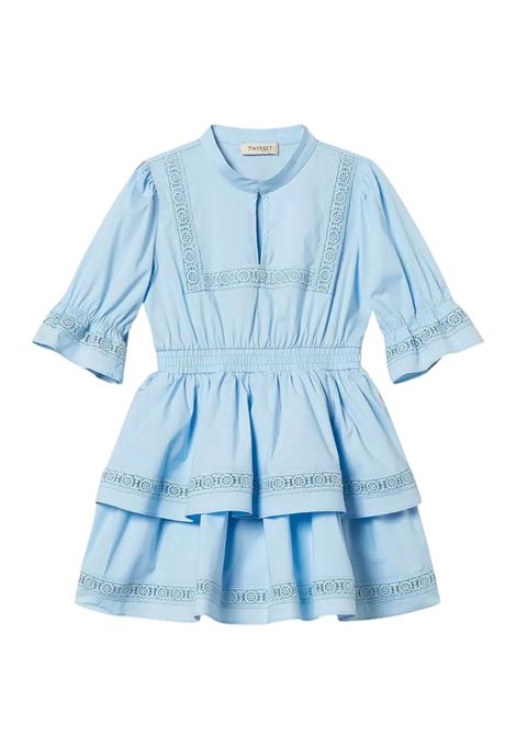 abito in popeline con pizzo twinset | Abiti & Tute | GB2022SKY