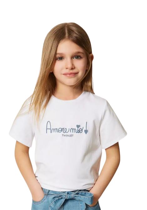 t-shirt con ricamo twinset | T-shirt | GB2181WHI