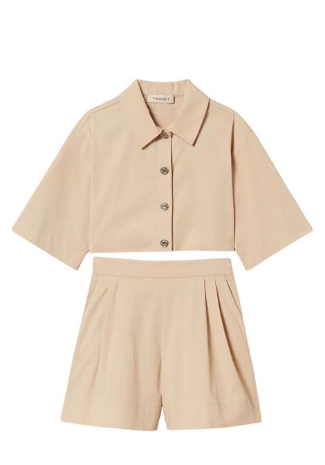 camicia cropped con bermuda twinset | Completi | GJ2014SA