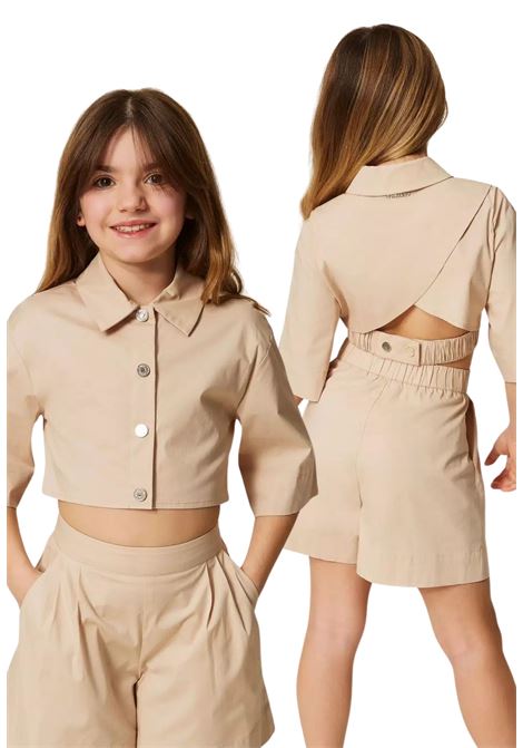 camicia cropped con bermuda twinset | Completi | GJ2014SA