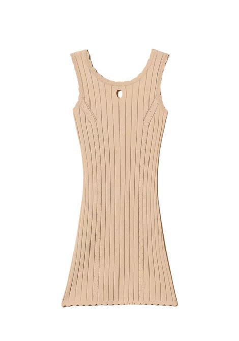 abito in maglia a costine twinset | Abiti & Tute | GJ3014SAFARI