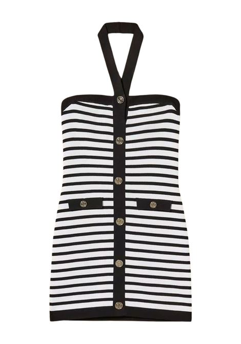 Abito corto in maglia a righe con bottoni twinset | Abiti & Tute | GJ3061RI