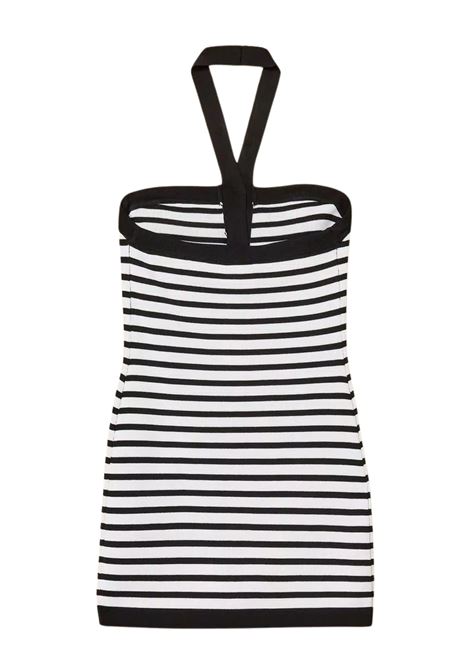 Abito corto in maglia a righe con bottoni twinset | Abiti & Tute | GJ3061RI