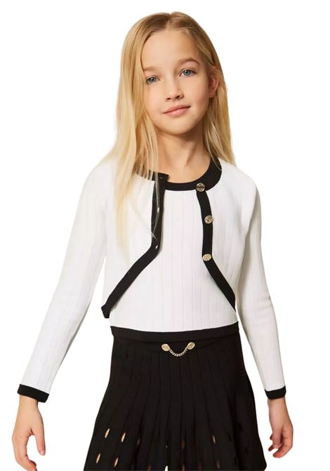 Cardigan e top in maglia con bottoni twinset | Maglieria | GJ3Q25WHI