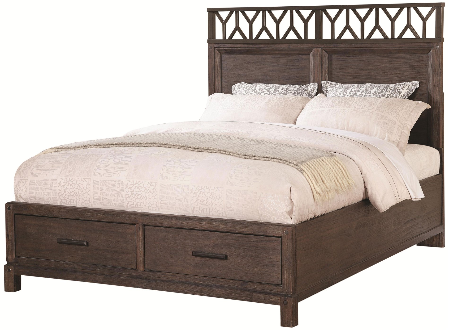 Coaster Home 203681Q Grayson Queen Bed with Detailed Headboard and Storage Footboard COAH203681Q