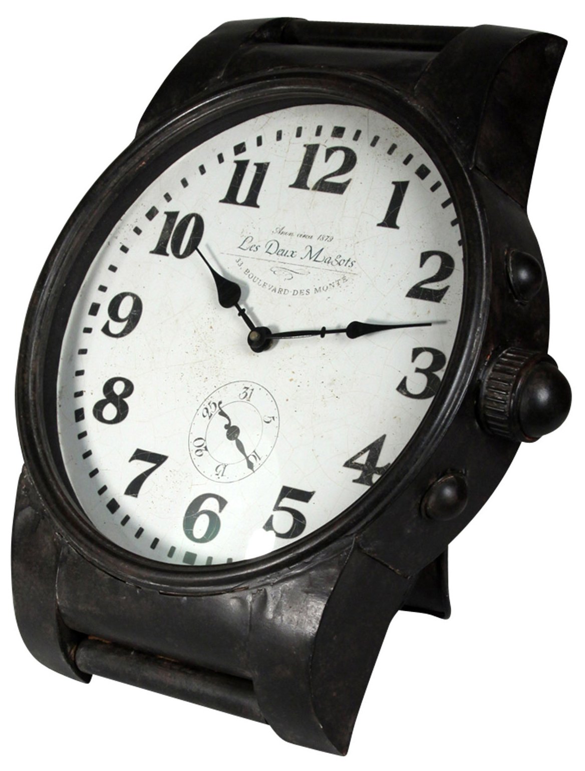 Stylecraft Wc2049ds Wrist Watch Style Black Iron Traditional Desk Wall Clock Stc Wc2049 Ds