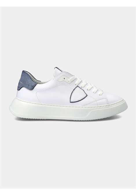 Philippe Model Sneakers Uomo New Temple Pelle Bianco Spoiler Blu Prezzo  320,00