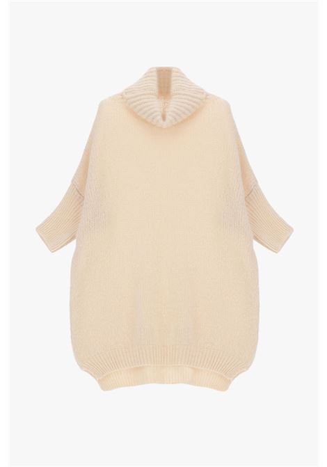 Maglione oversize collo alto manica tre quarti IMPERIAL | M3025889GESSO