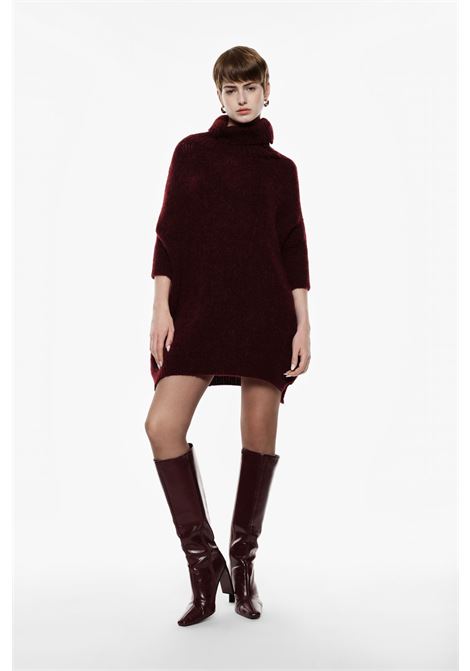 Maglione oversize collo alto manica tre quarti IMPERIAL | M3025889PRUGNA