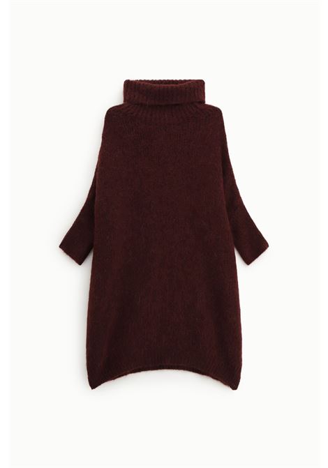 Maglione oversize collo alto manica tre quarti IMPERIAL | M3025889PRUGNA