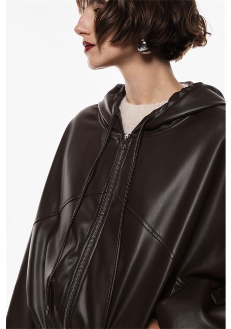 Bomber con cappuccio oversize in similpelle IMPERIAL | VHN6KGJCMORO