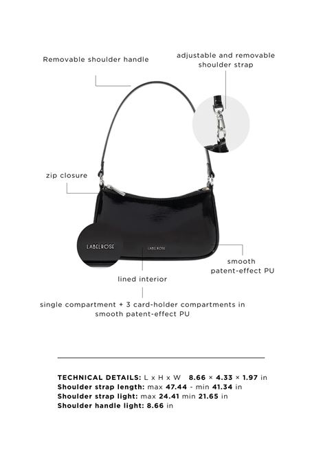 Borsa a spalla EMMA VERNICE - BLACK LABEL ROSE | EMMABLACK