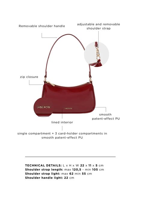 Borsa a spalla EMMA VERNICE - CHERRY LABEL ROSE | EMMACHERRY