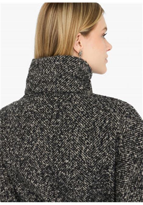 Poncho con cintura Nero spigato LIUJO | 2F5025T030000128
