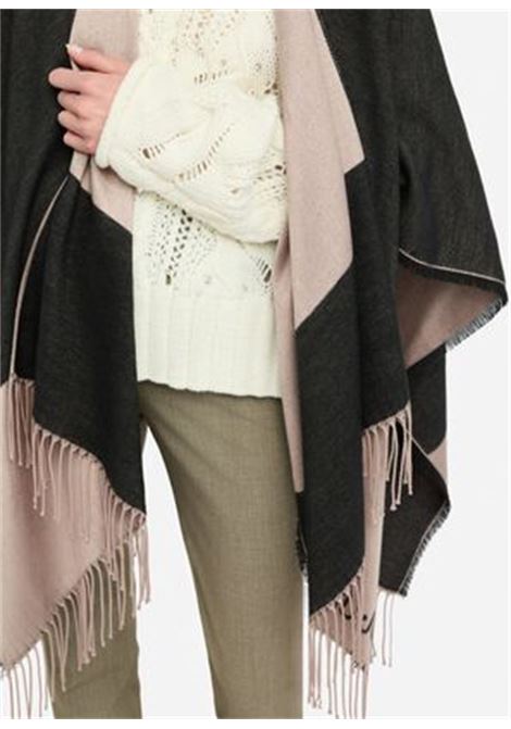 Poncho con logo e frange Nero cipriato LIUJO | 2F5031T030022222