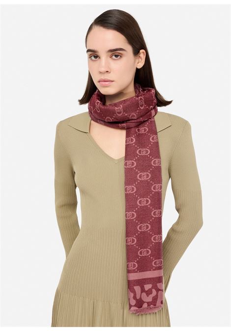 Stola con logo Red aubergine LIUJO | 2F5040T030091718