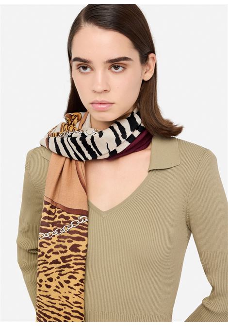 Foulard stampata Beige/bordò LIUJO | 2F5083T030000005