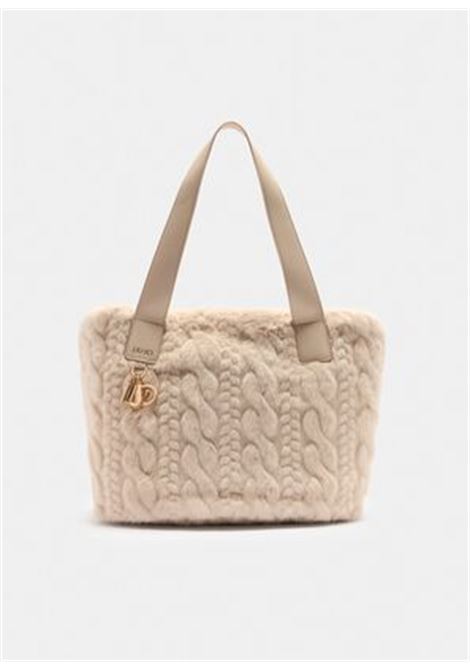 Borsa hobo grande in pelliccia sintetica Neutro LIUJO | AF5154E030551308