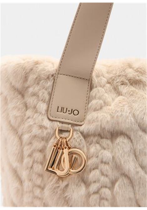 Borsa hobo grande in pelliccia sintetica Neutro LIUJO | AF5154E030551308