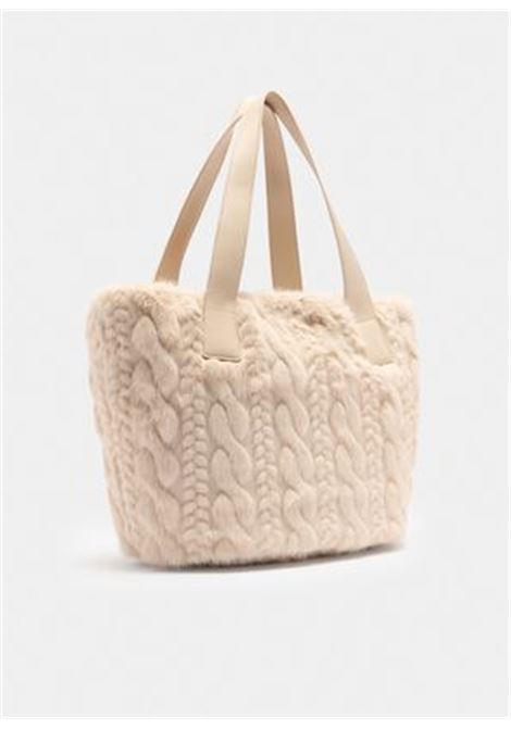 Borsa hobo grande in pelliccia sintetica Neutro LIUJO | AF5154E030551308