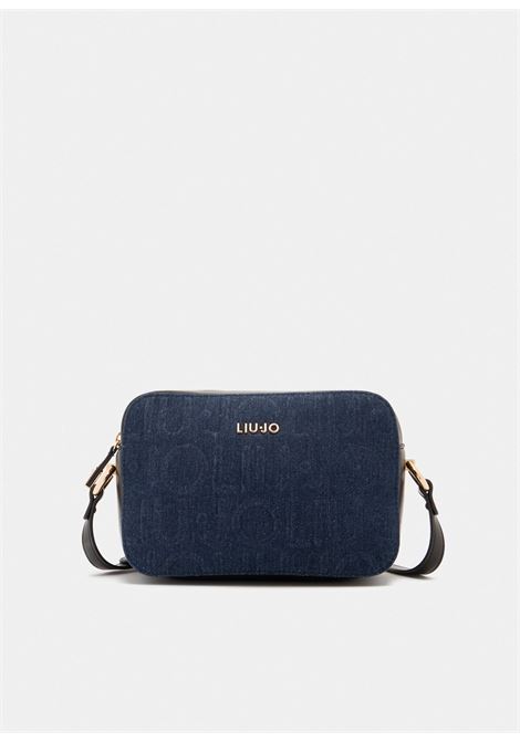 Borsa a tracolla media in denim Nero e blu denim LIUJO | AF5159D000194024