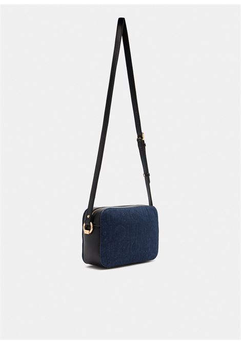 Borsa a tracolla media in denim Nero e blu denim LIUJO | AF5159D000194024