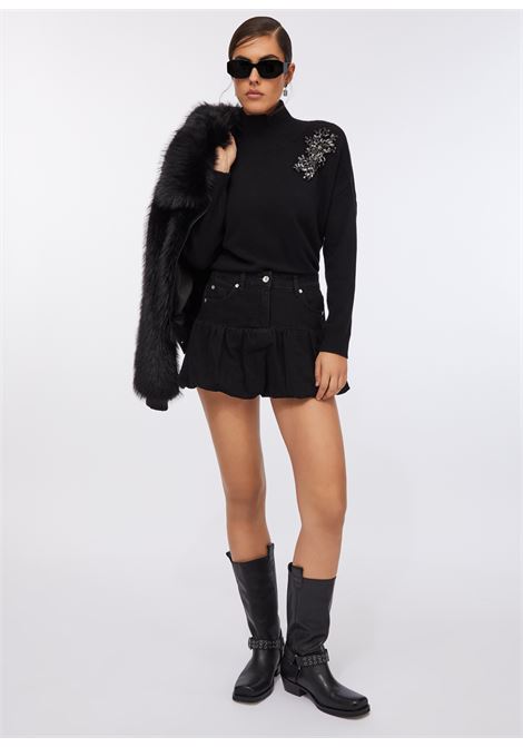 Maglia 100% lana con ricami gioiello LIUJO | MF5059MS009T9562