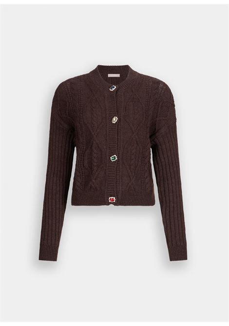 Cardigan in lana con bottoni gioiello Moro LIUJO | MF5423MS040X0385