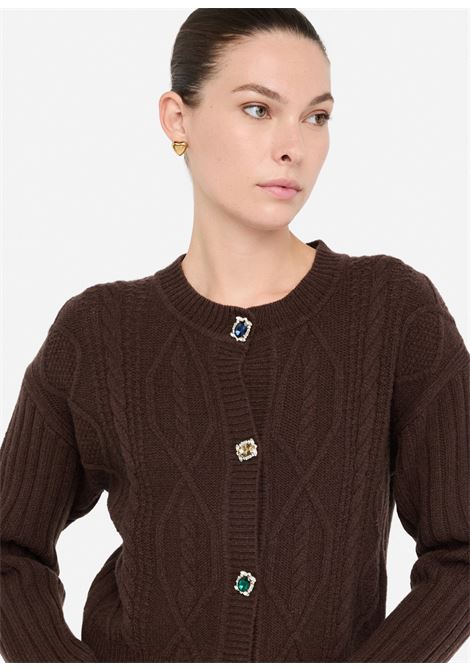 Cardigan in lana con bottoni gioiello Moro LIUJO | MF5423MS040X0385