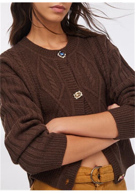Cardigan in lana con bottoni gioiello Moro LIUJO | MF5423MS040X0385