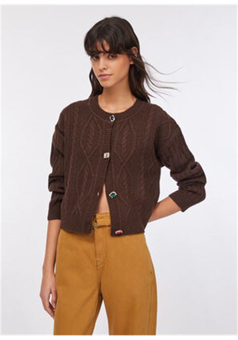 Cardigan in lana con bottoni gioiello Moro LIUJO | MF5423MS040X0385