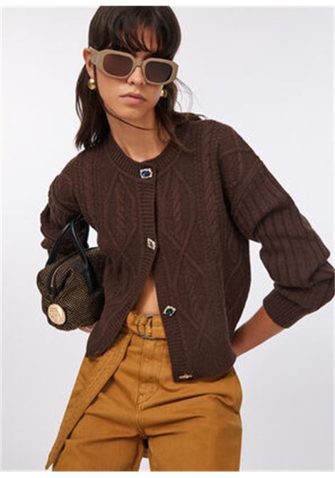 Cardigan in lana con bottoni gioiello Moro LIUJO | MF5423MS040X0385