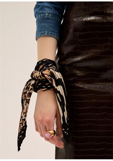 FOULARD ANIMALIER MIX PLISSE NALì | BOSC0162NERO