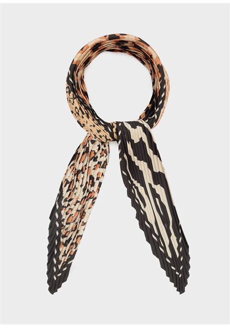 FOULARD ANIMALIER MIX PLISSE NALì | BOSC0162NERO