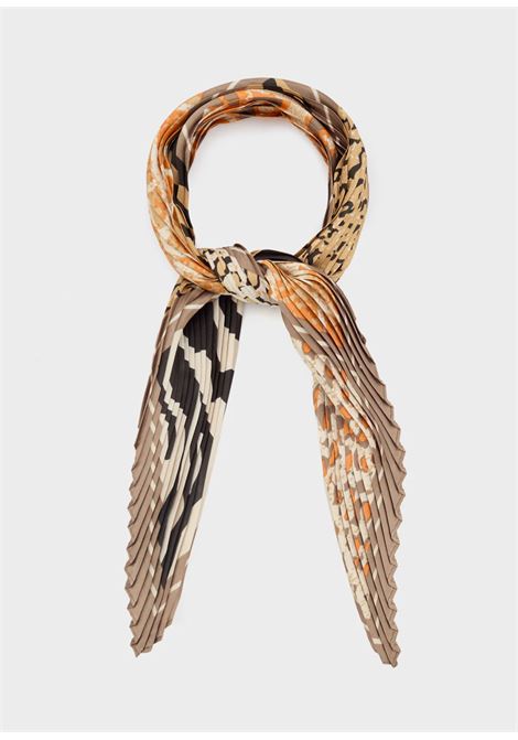FOULARD ANIMALIER MIX PLISSE NALì | BOSC0163MARRONE